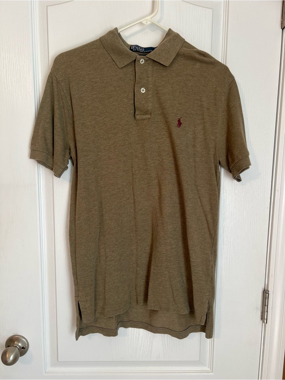 Ralph Lauren Men's Polo in Olive with Burgundy Pony